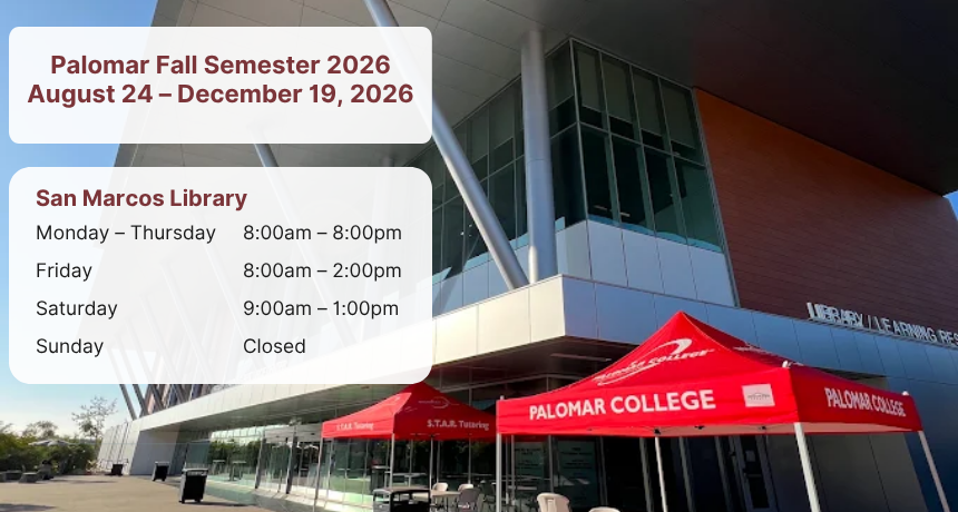 San Marcos Library Fall 2026 Hours