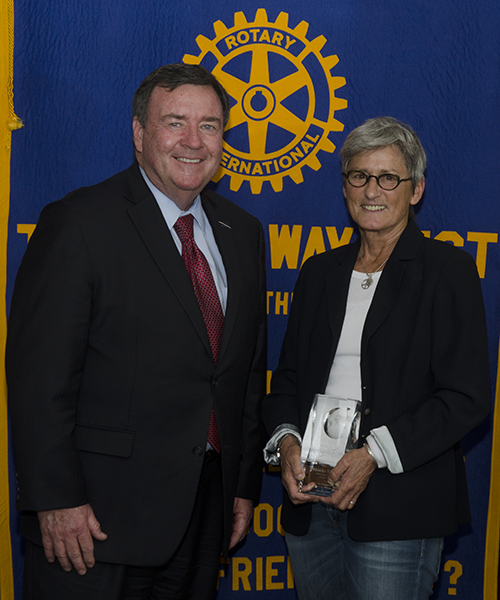 Palomar College Superintendent/President with San Marcos Rotary Club Peace award recipient