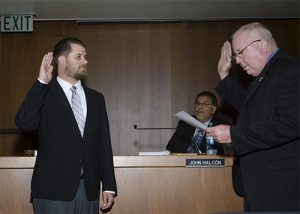 Associated Student Government (ASG) President getting sworn in as Student Trustee on the Palomar College Governing Board