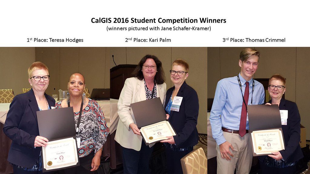 2016 CalGIS Student competition winners
