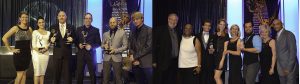 Palomar College Television personnel celebrating their achievements at the National Academy of Arts and Sciences Pacific Southwest Emmy ceremony
