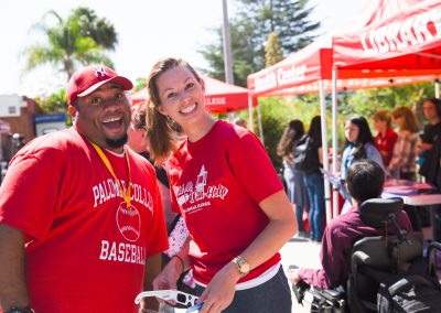 Volunteers on campus amongst students