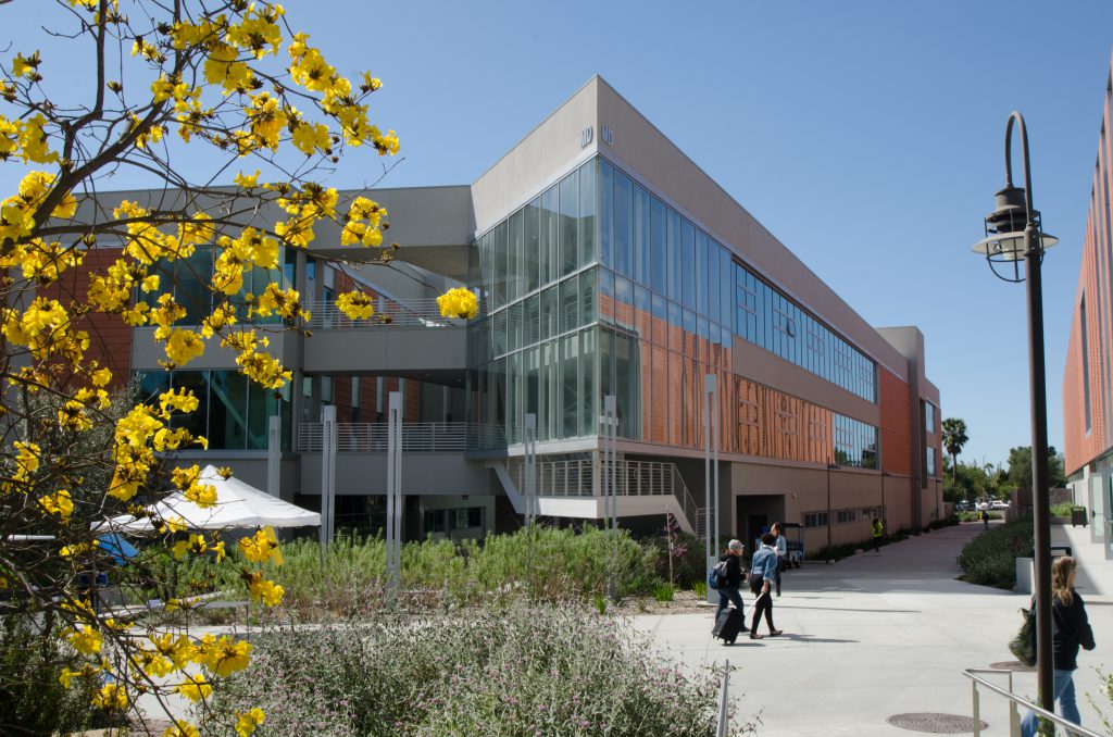 Exterior view of campus buildings