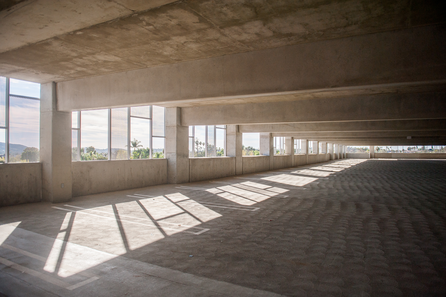 Empty stalls in parking garage