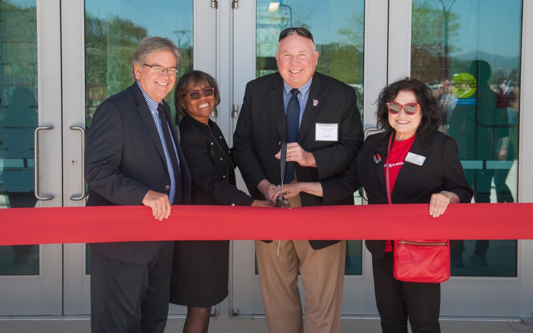 Palomar leadership cutting a red ribbon at the Rancho Bernardo campus