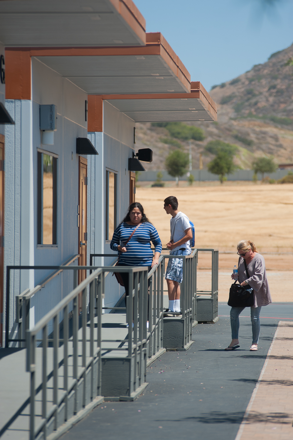 Students walking on campus of the Fallbrook Education Center