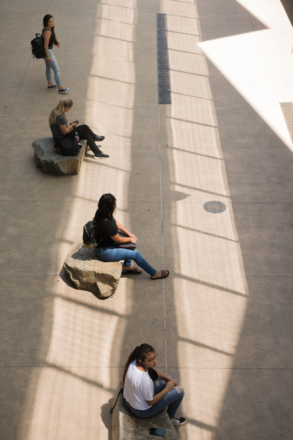 Students hanging out on campus