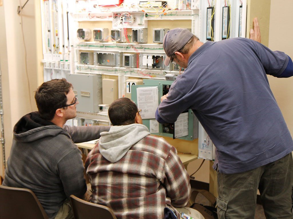 Electrician students in the Electrician Training Center