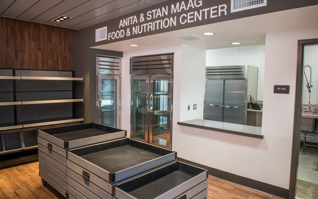 Inside view of the Food and Nutrition center shelves and storage