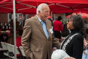 Comet Award recipient speaking with Superintendent/President Dr. Joi Lin Blake