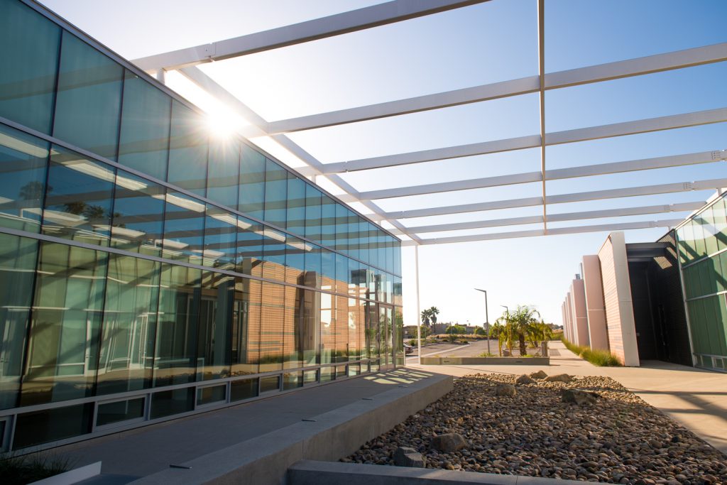 Exterior view of the M & O building