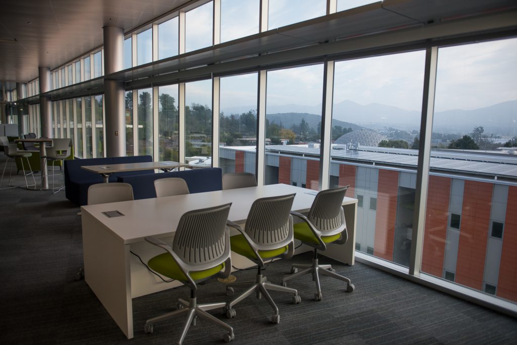Campus view from empty LRC room