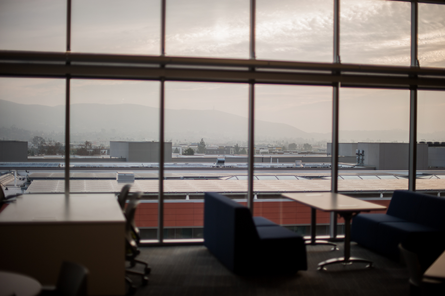 View from the LRC building looking out towards campus