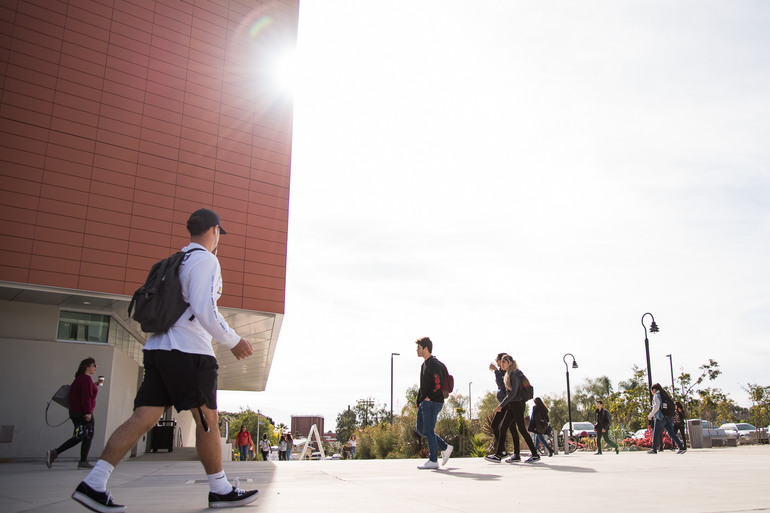 Students walking on campus