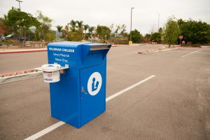 Blue book drop collection bin