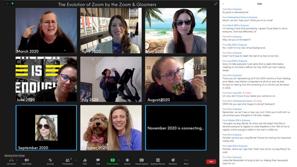 Screenshot of zoom attendees during a meeting