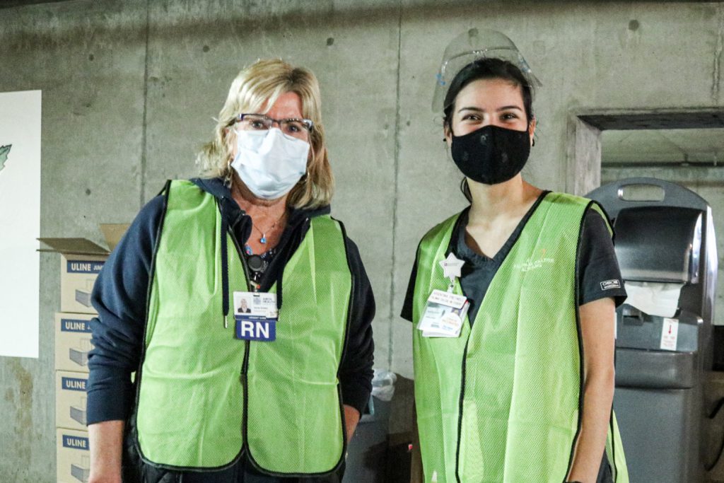 Nursing students from Palomar College assisting at one of North County’s COVID-19 vaccination sites