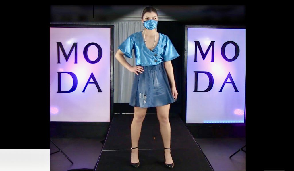 Model on the runway of the 2021 virtual fashion show