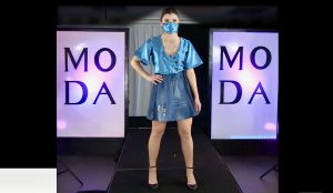 Model on the runway of the 2021 virtual fashion show