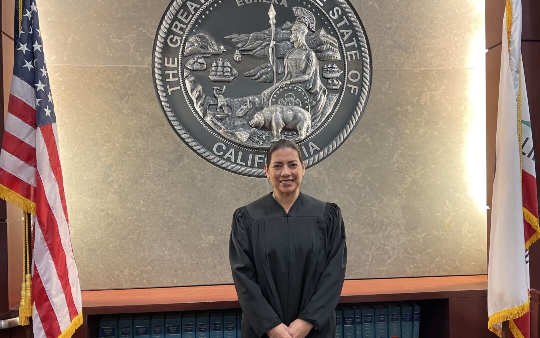 Former Palomar College student Marie Wood in the courtroom