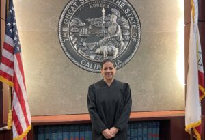 Former Palomar College student Marie Wood in the courtroom