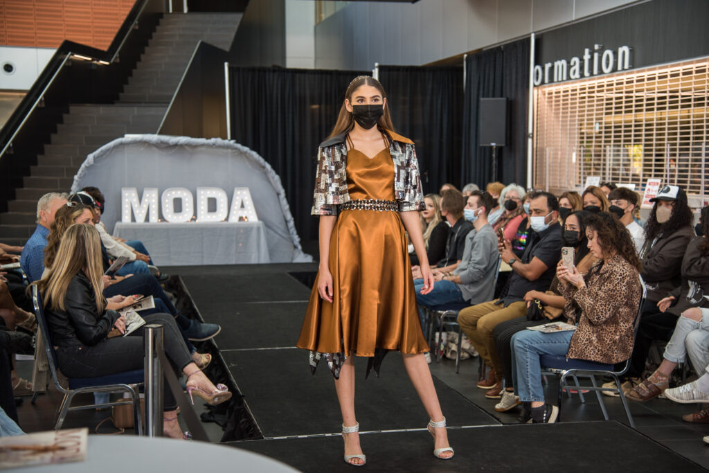 Model on the runway of the MODA 2022 event