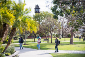 Palomar students walking on Campus