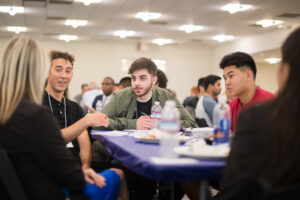 Palomar students at Campus sitting at a lunch table