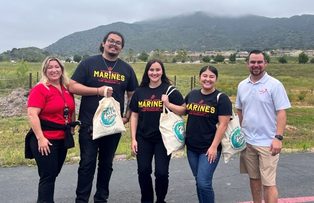 Palomar College employees participating in a clean up effort at the Fallbrook Education Center