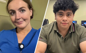 A collage of two Palomar College scholarship recipients
