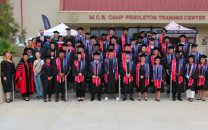 Image of Palomar College military affiliated students at a completion ceremony