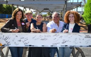 Palomar College Governing Board President Jacqueline Kaiser, Trustee Emeritus Mark Evilsizer, Superintendent/President Dr. Star Rivera-Lacey, Trustee Roberto Rodriguez, and Student Trustee Ariel Fridman