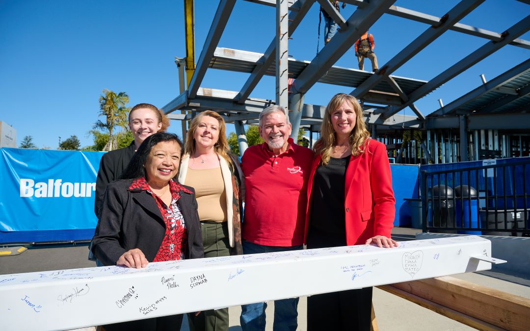 Palomar College Governing Board and Interim Superintendent/President Dr. Tina Recalde at Topping Off and Beam Signing event