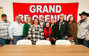 An image of ipay Nation of Santa Ysabel Tribal Chairman Kevin Osuna, Palomar College Governing Board Trustee Roberto Rodriguez, Palomar College Interim Superintendent/President Dr. Tina Recalde, Iipay Nation of Santa Ysabel Tribal Councilmember Vanessa Vargas, Iipay Nation of Santa Ysabel Tribal Councilmember Arnold Durbin, Palomar College Governing Board Secretary Dr. Judy Patacsil, Mesa Grande Band of Mission Indians Vice Chairwoman Jamie LaChappa, San Pasqual Band of Mission Indians Tribal Chairman Stephen W. Cope, NSPIRE Program Coordinator Emelia Gregor, and Executive Director of the Rincon Indian Education Center Hunwut Turner