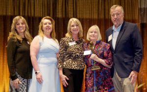 Foundation Board of Directors Chair Katie Johanski, Interim Superintendent/President Dr. Tina Recalde, Foundation Executive Director Stacy Rungaitis, Mary Curran Downey, and Paul Downey