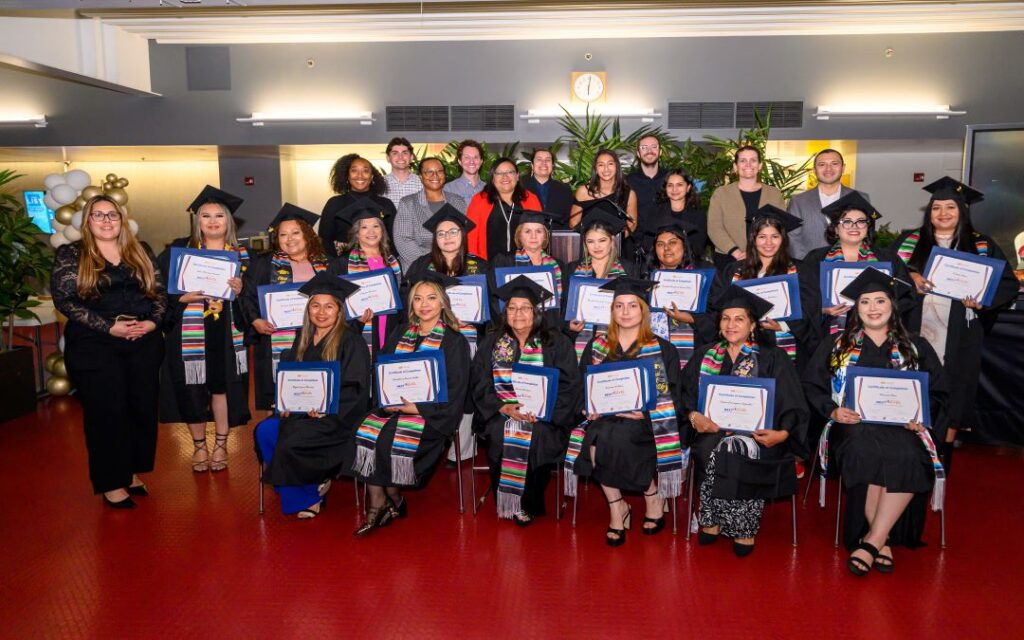 A group of MAAC - Palomar College ECE apprenticeship graduates with their certificates