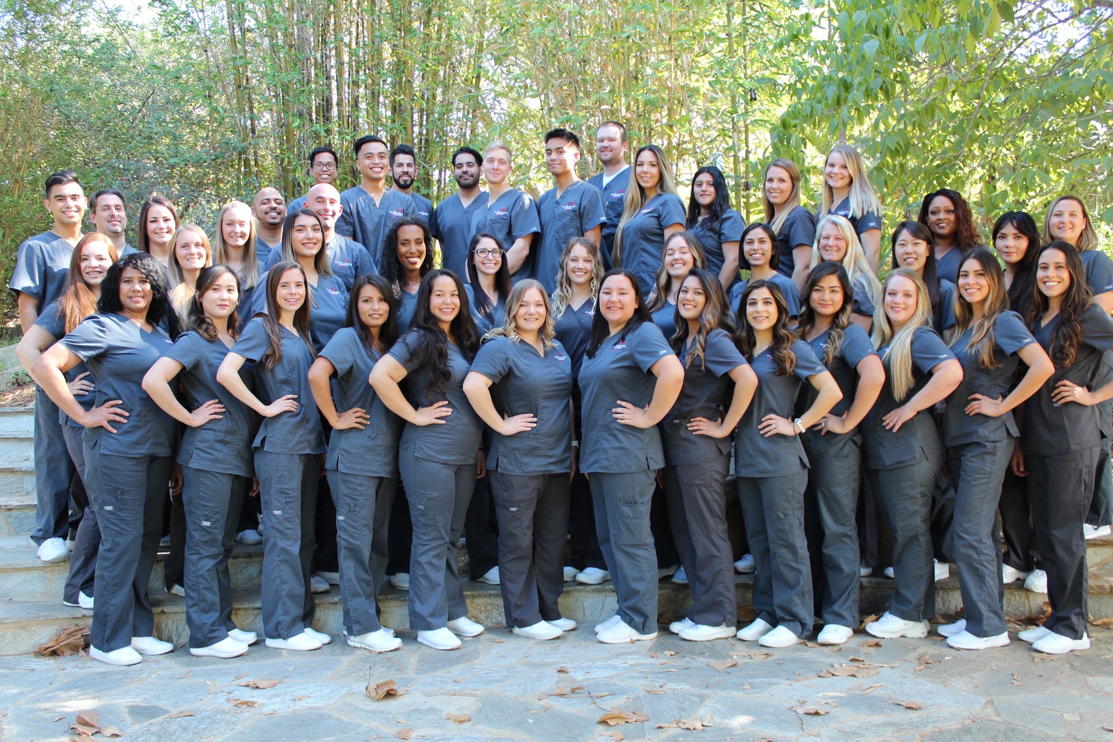 group of students in uniform class photo