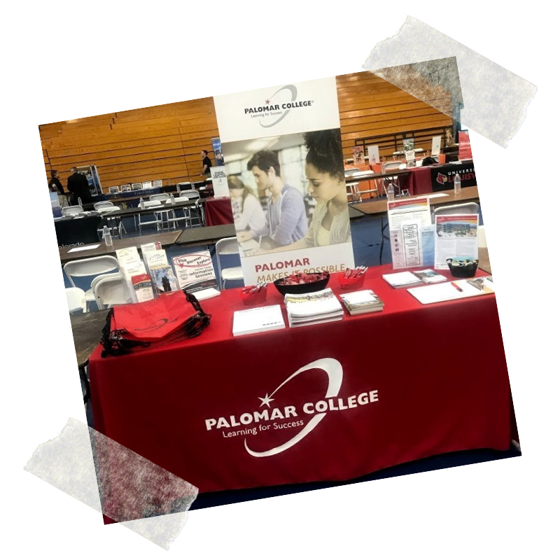 College Fair Table with Palomar handouts