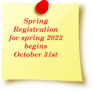 spring 2023 registration begins on October 31st