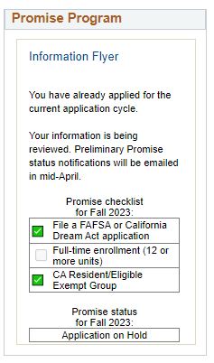 image of application on hold status