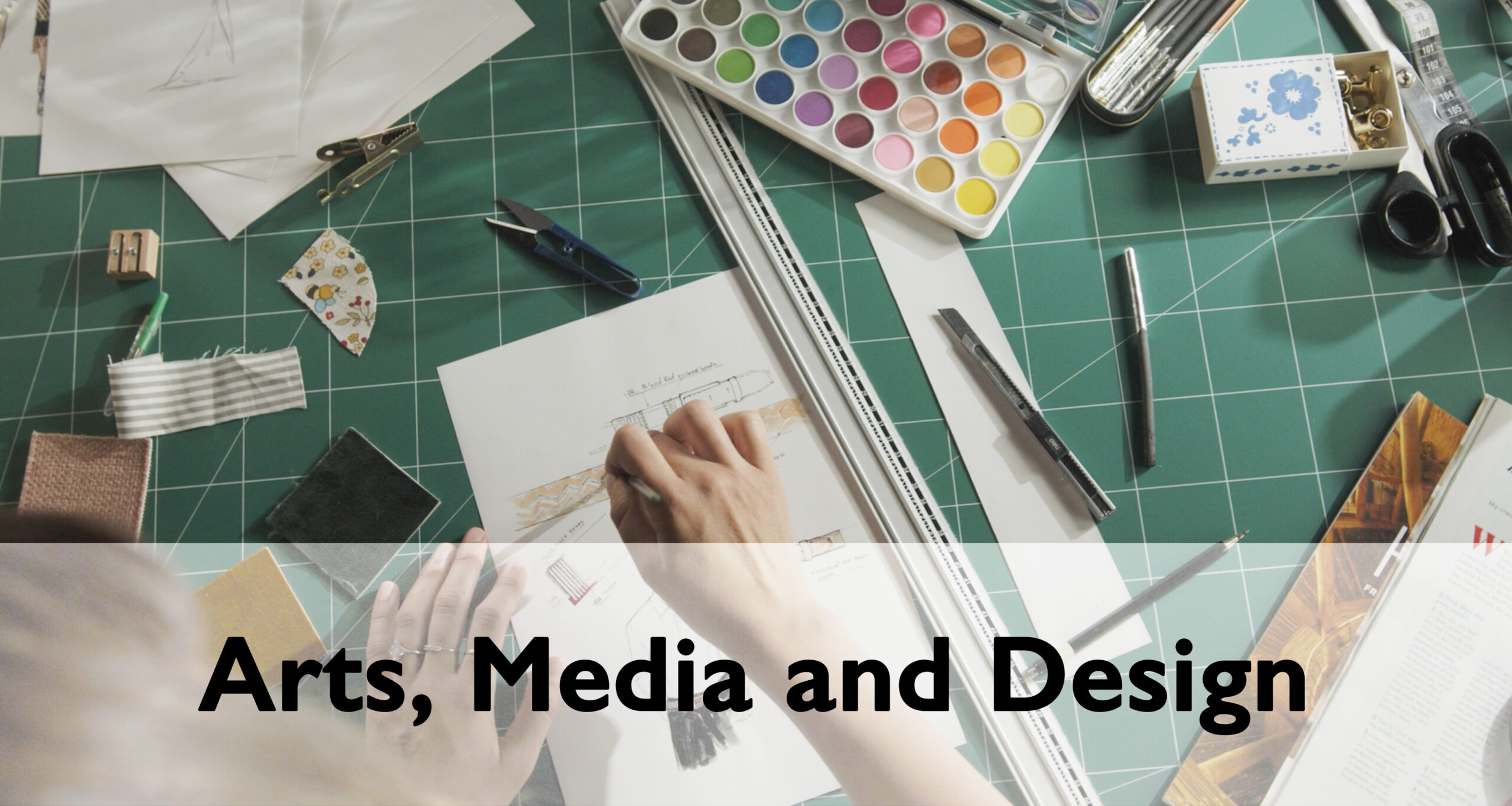 Click image to get to the Arts, Media, and Design pathway web page.