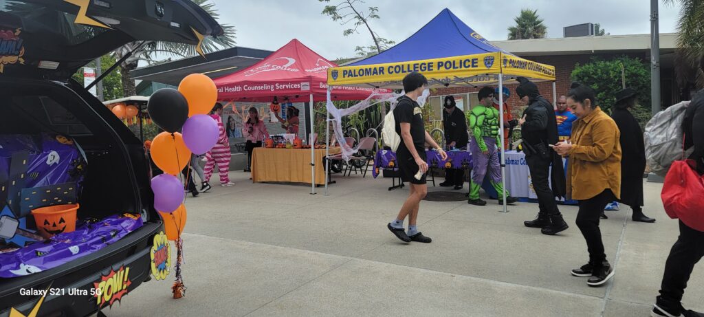 Trunk or Treat festival in the Quad at Palomar College