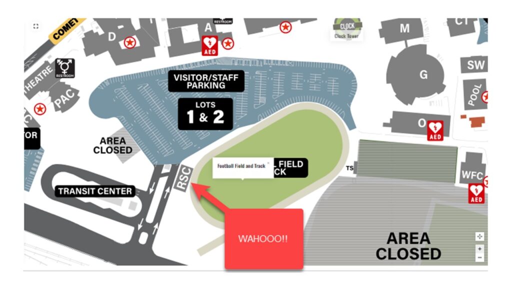 This is a map to the Palomar College Rising Scholars Center, located on the San Marcos campus.