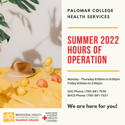 Health Services summer hours of operation
