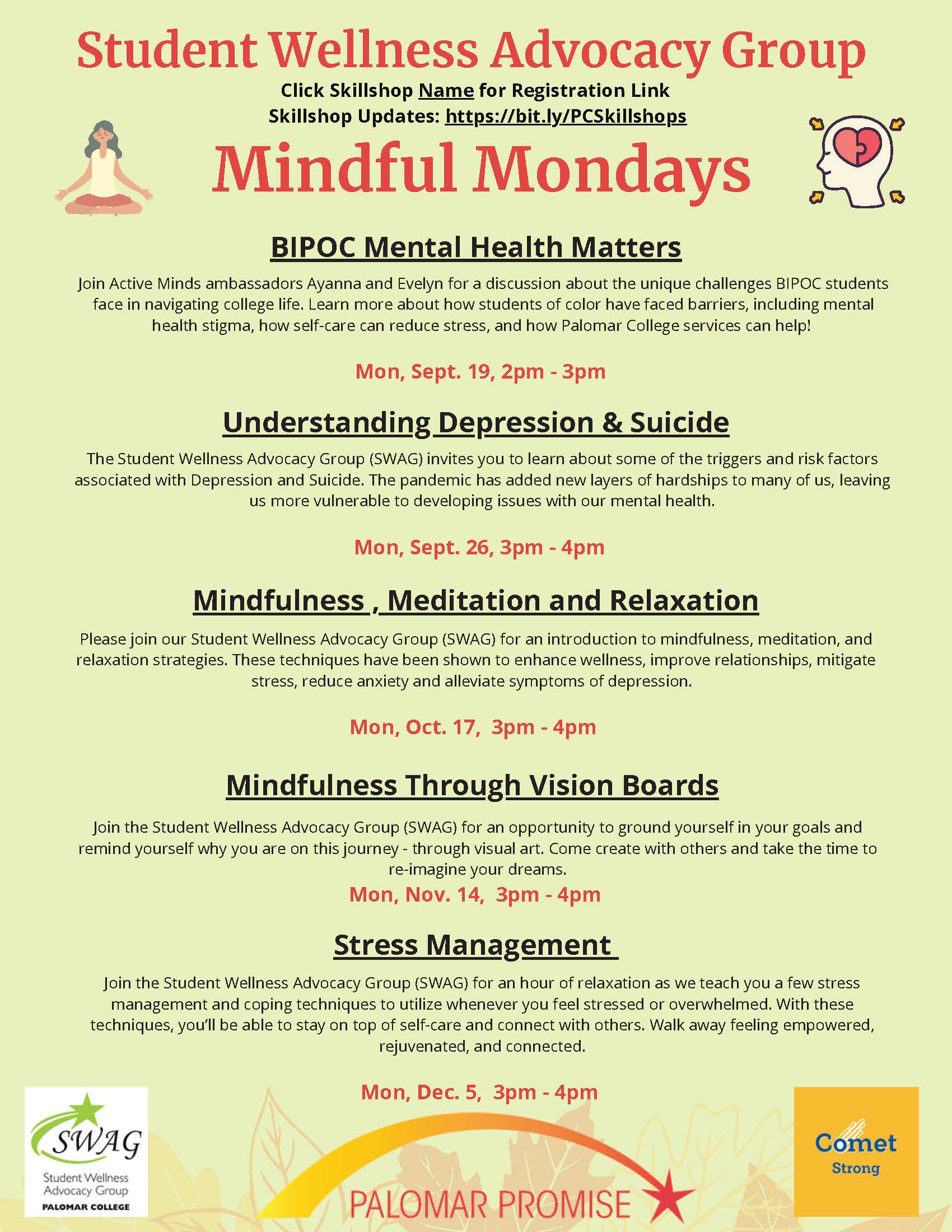 Skillshop flyer for Mindful Mondays