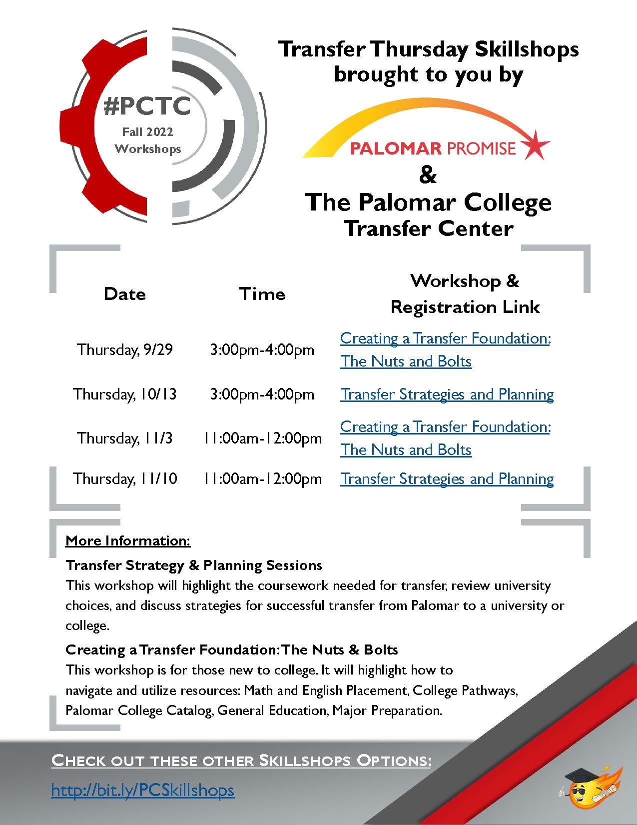 Skillshop flyer for Transfer Center