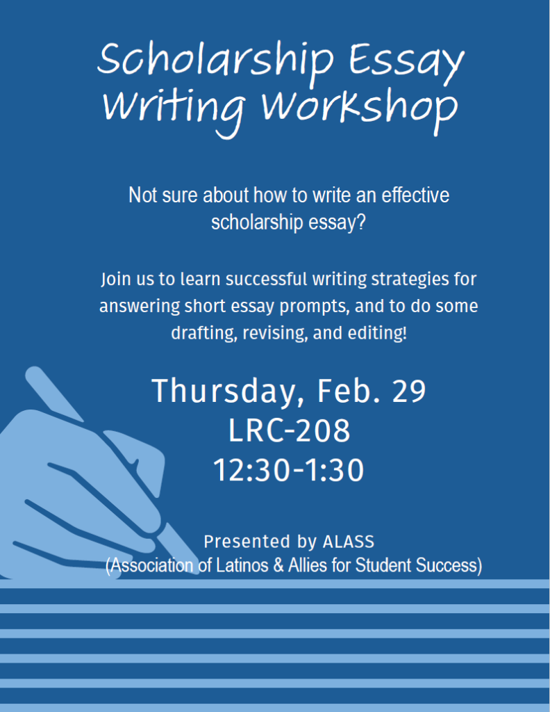 ALASS Scholarship workshop February 29 2024 in the LRCE-208 at 12:30 p.m.