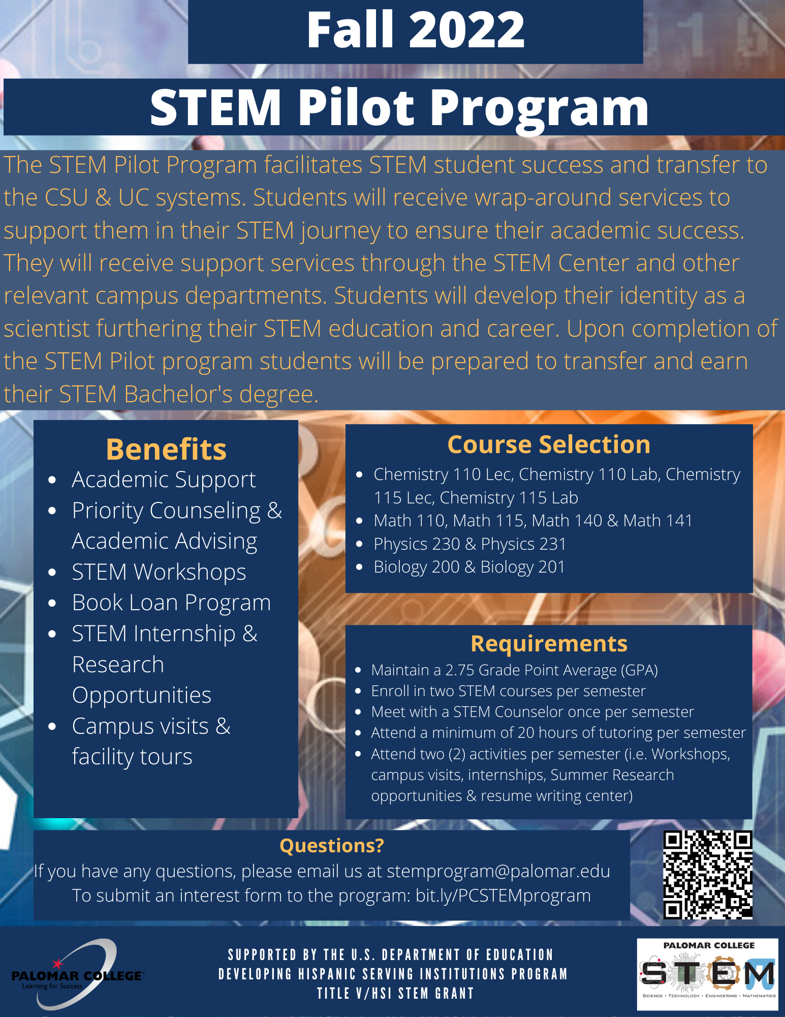 STEM Support Program Palomar College STEM Program