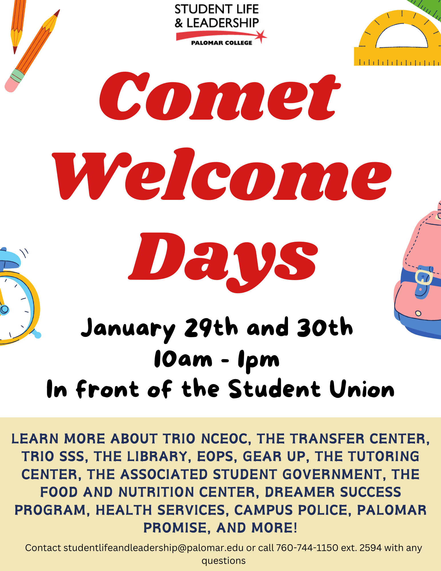 Comet Days Events Calendar