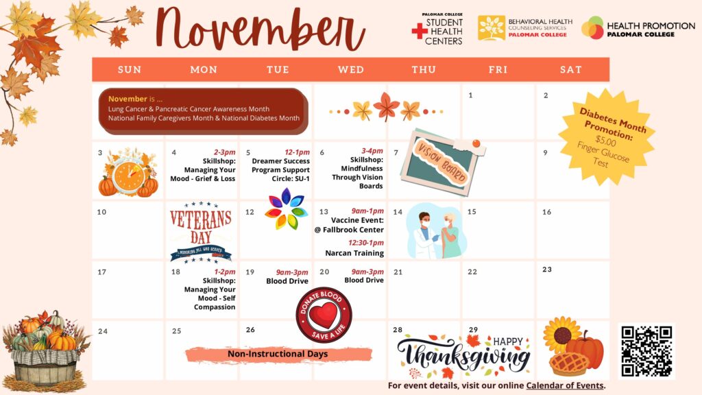 Health Services Calendar of Events